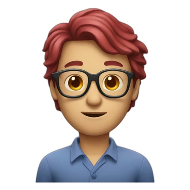 Big red langusta with color rounded glasses sticker