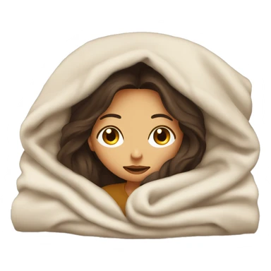 Brunette girl inside a blanket sipping coffee eyes closed sticker