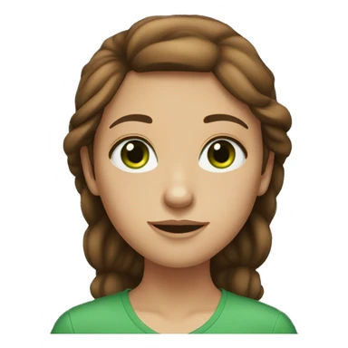 a brown-haired girl with green eyes sticker