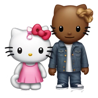 hello kitty with her boyfriend kitty sticker