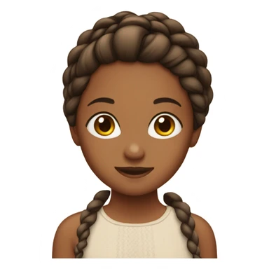 brown girl with a braid sticker