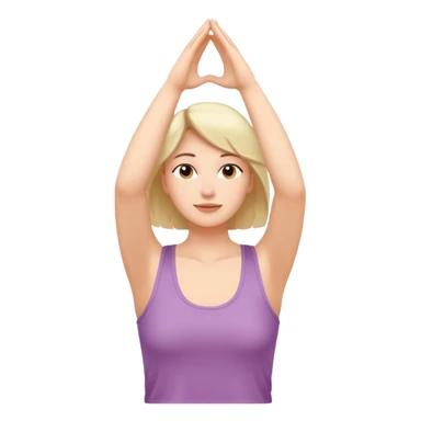 A woman who just woke up, stretching lazily with her hands raised sticker