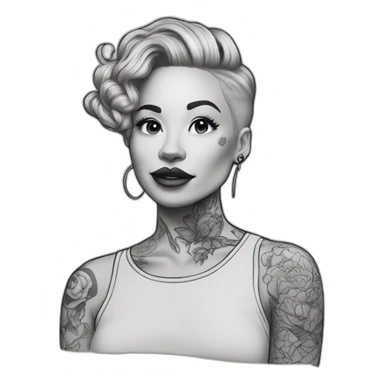 tattoo artist in process to make a tattoo sticker