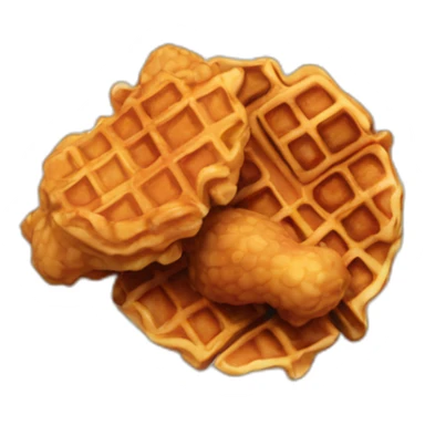 plate of chicken and waffles sticker