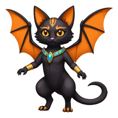 Noibat-Litten-Bastet-Fakémon-hybrid-creature (full body)  sticker
