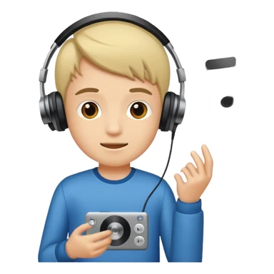 boy with music player sticker