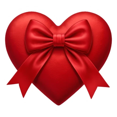 Red velvet heart with bow  sticker
