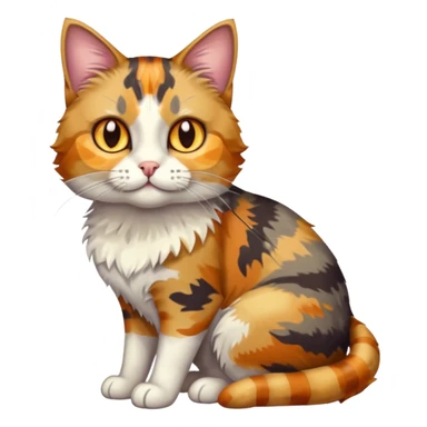 full body colourful light patched calico tabby cat with hazel eyes sticker