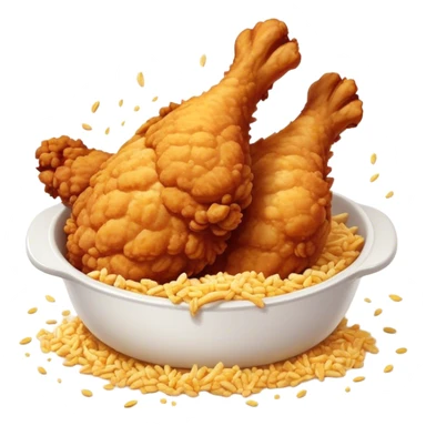Cinematic crispy fried chicken, golden and crunchy, juicy inside, steaming as it is freshly served, sprinkled with seasoning, rich golden tones, inviting and delicious. sticker