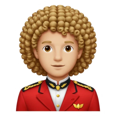 bellboy face big curly hair sticker