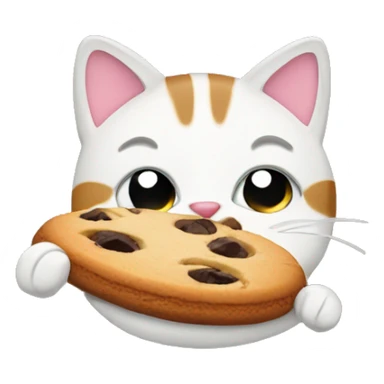 Cat eating a cookie sticker
