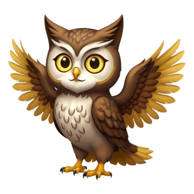 Half owl half cat full body sticker