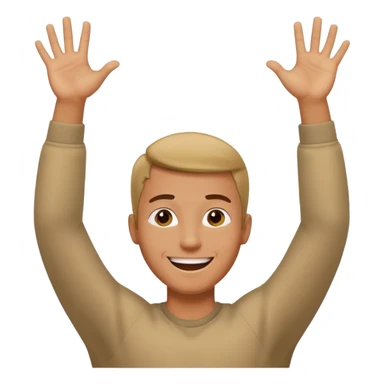 man raising his arms because of freedom sticker