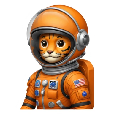 closed helmet astronaut riding tiger sticker