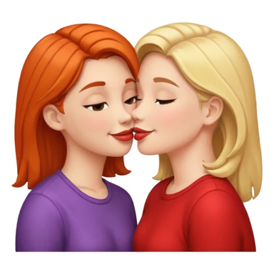 2 girls kissing each other sticker