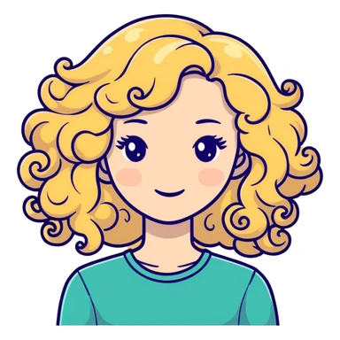 Blonde girl with curly  sticker