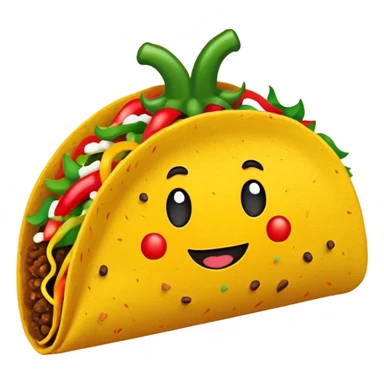 Mexican cuisine humanless avatar in bright style illustration. Taco with peppers, colorful palette, simple shapes, flat design, festive and bold. sticker