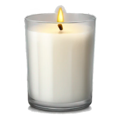 White scented candle in a glass sticker