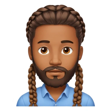 Brown skin guy with beard and braids  sticker
