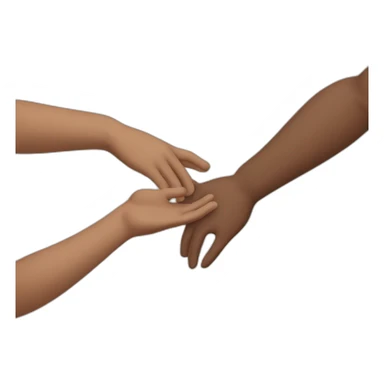 a man stretching hands with other man sticker