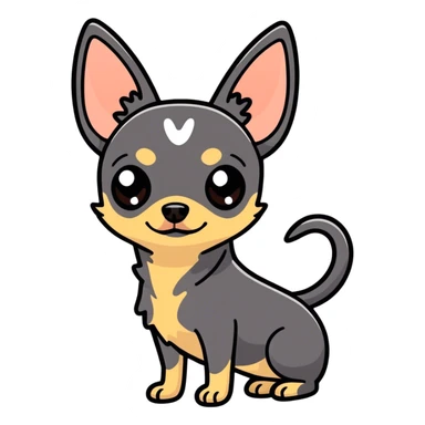Black chihuahua with pointy ears sticker
