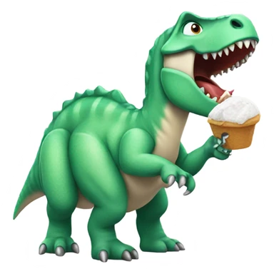 dinosaur eating icecram sticker