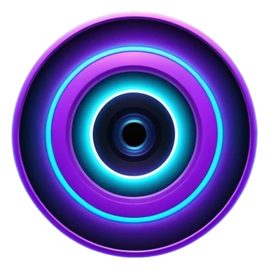 Futuristic camera aperture transforming into a vortex of light rays converging on a glowing product silhouette (e.g., lamp, watch), deep space blue (#0A1A2F) to electric violet (#8A2BE2) gradient with neon cyan (#00FFFF) sticker