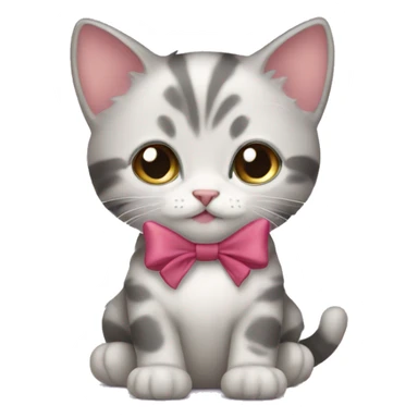 Kitten with a bow sticker