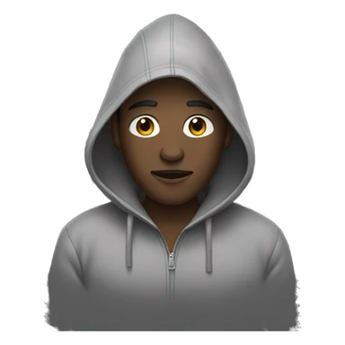 black grayscale man in a hooded jacket sticker