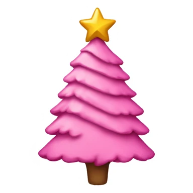 Pink Christmas tree with a bow sticker