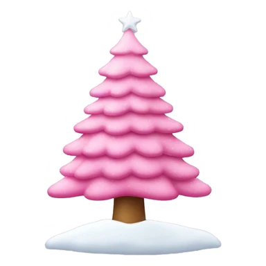 pink christmas tree with snow sticker