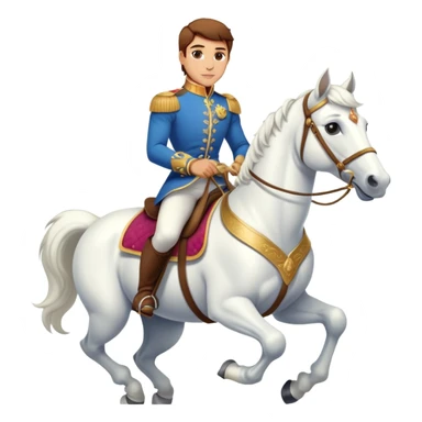 Muscle Prince Charming with short brown hair riding a horse sticker