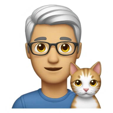 Man with cat sticker