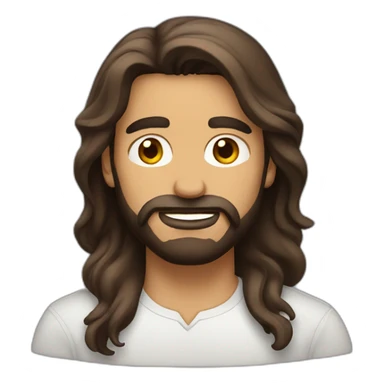 hispanic long brown hair man with a beard sticker