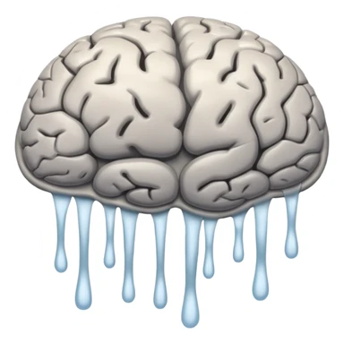brain (without a face) melting into a puddle sticker