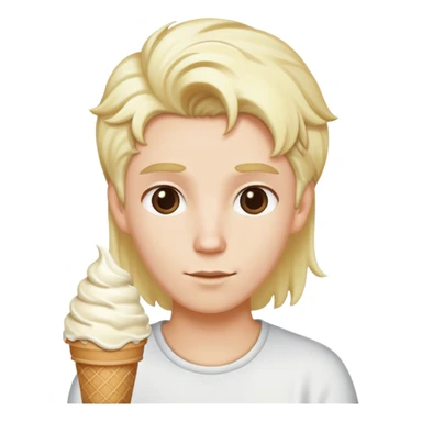 A white persom with blond icecream hair sticker