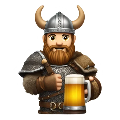 Viking with beer sticker