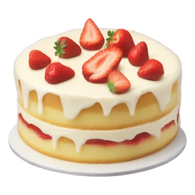 Vanilla cake with strawberry on top sticker