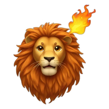 lion with fire mane sticker