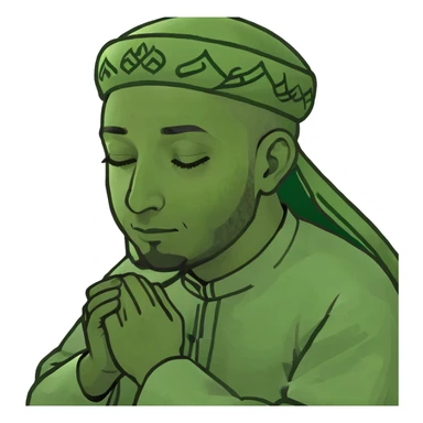 Muslim man praying sticker