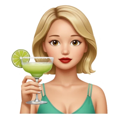 Jennifer Lawrence, drinking margerita  sticker