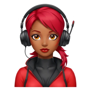 sexy black and red gamer woman sticker