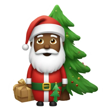 Santa claus with tree sticker