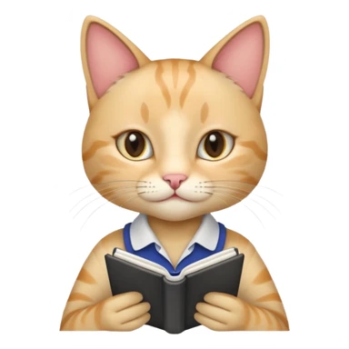 professional female cat writing in notebook sticker