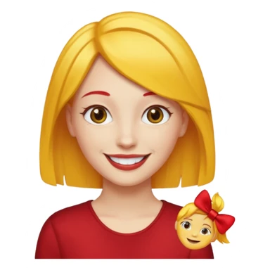 kırmızı toka takan kadın, sarı saçlı sticker