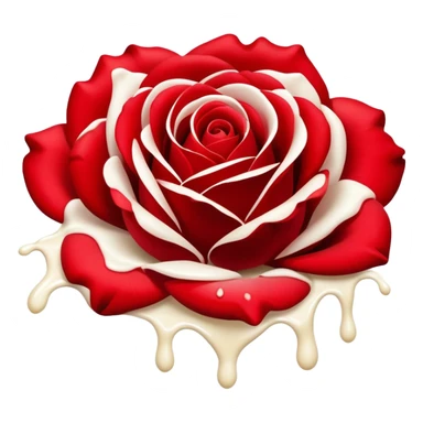 Red rose with milk splashed on it sticker