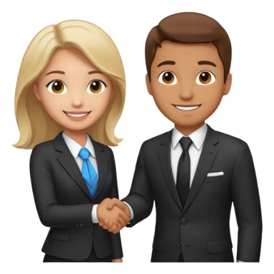 A man and a girl shaking hands sticker