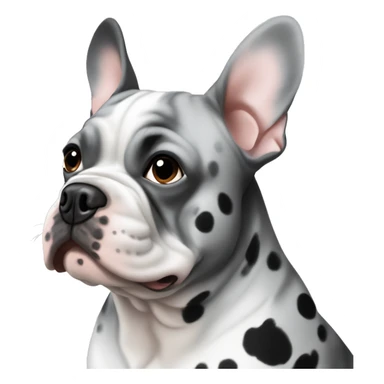 French bull dog grey black spots sticker