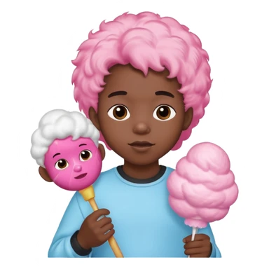 cotton candy holding black kid sticker