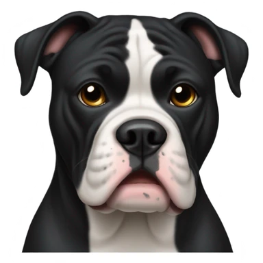 Fully black American bulldog with underbite  sticker